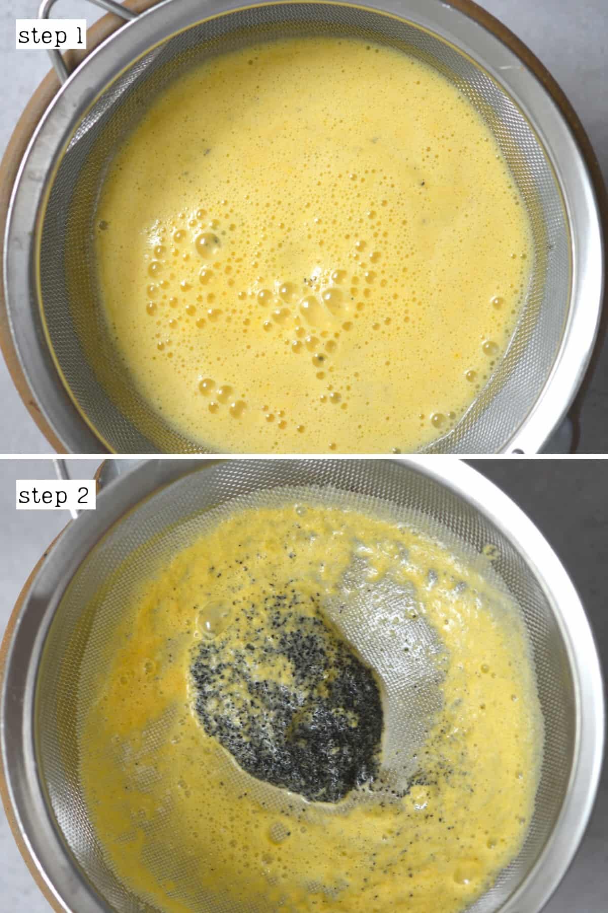 Steps for sieving passion fruit juice to remove the seeds
