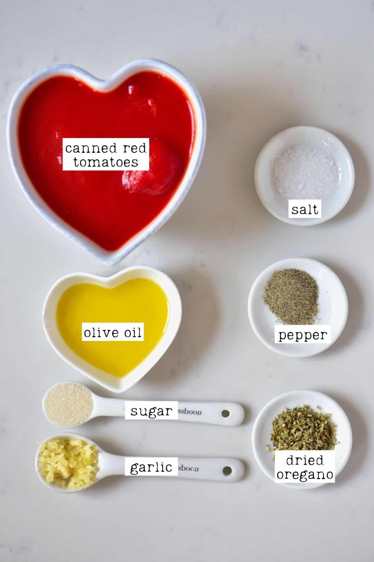 Ingredients for pizza sauce