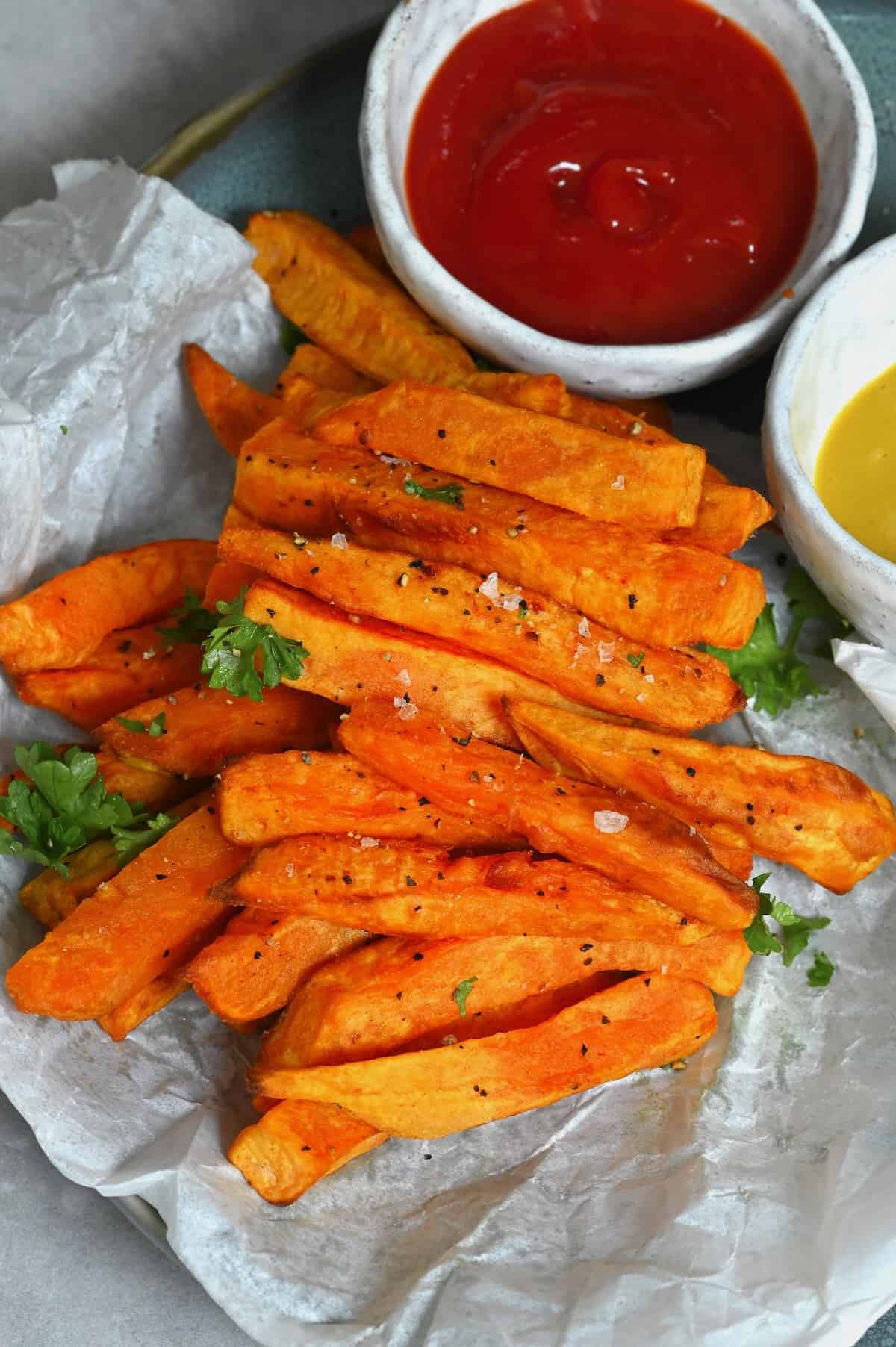A serving of sweet potato fries