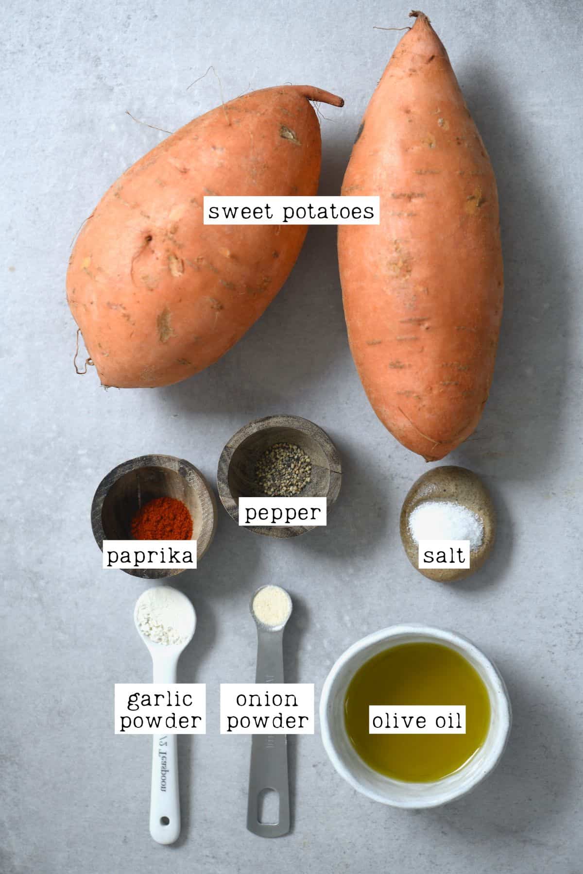 Ingredients for sweet potato fries