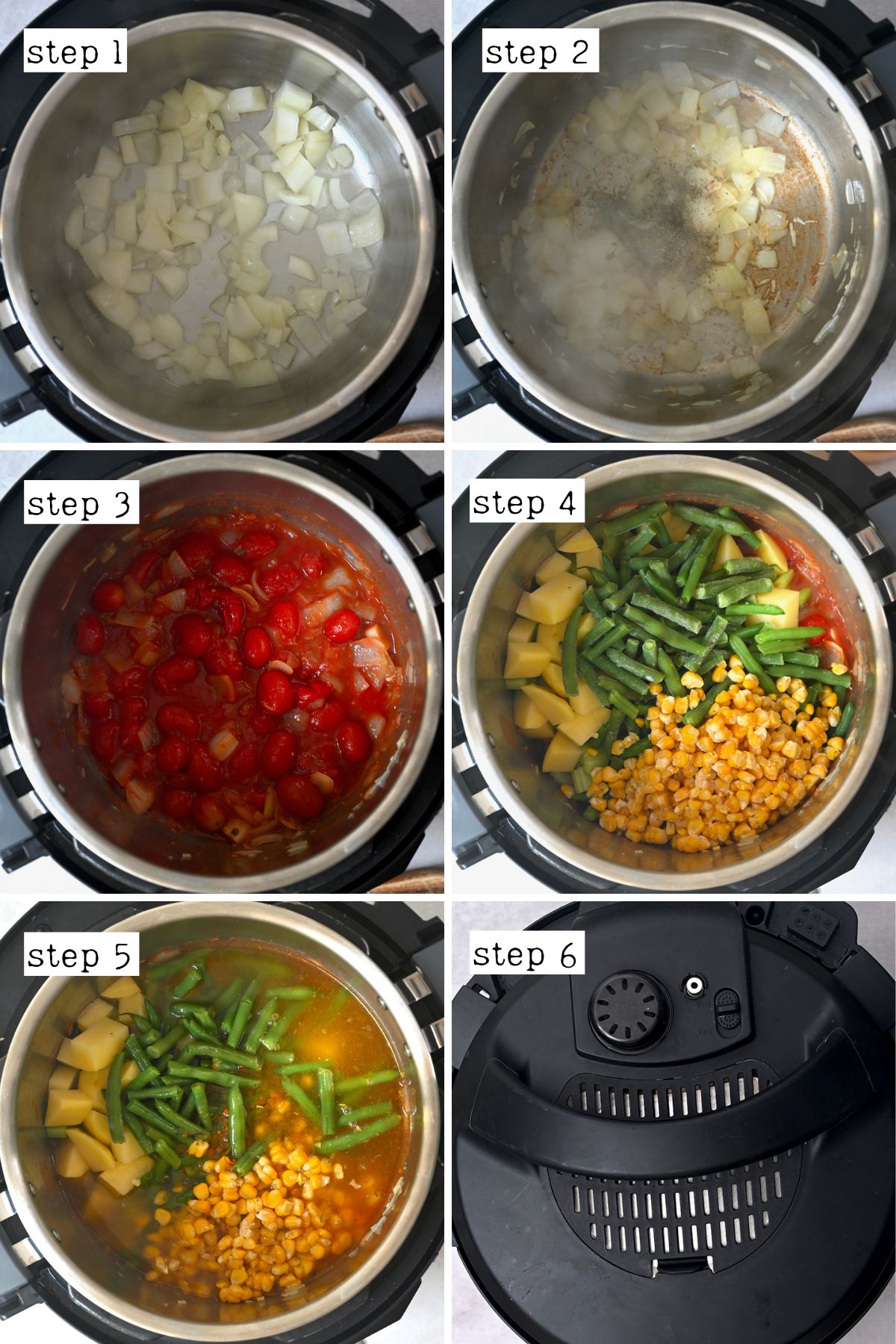 Steps for preparing vegetable soup