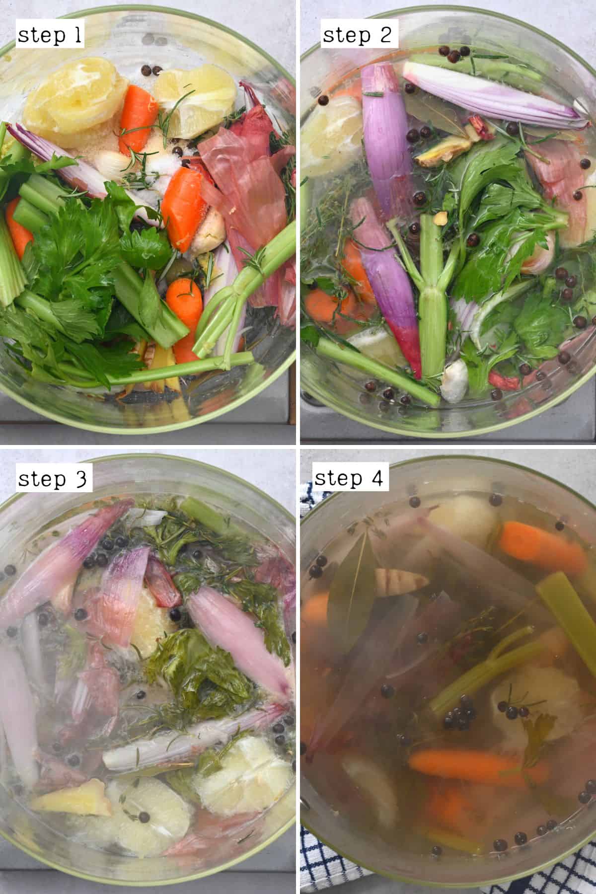 Steps for preparing brine with vegetables