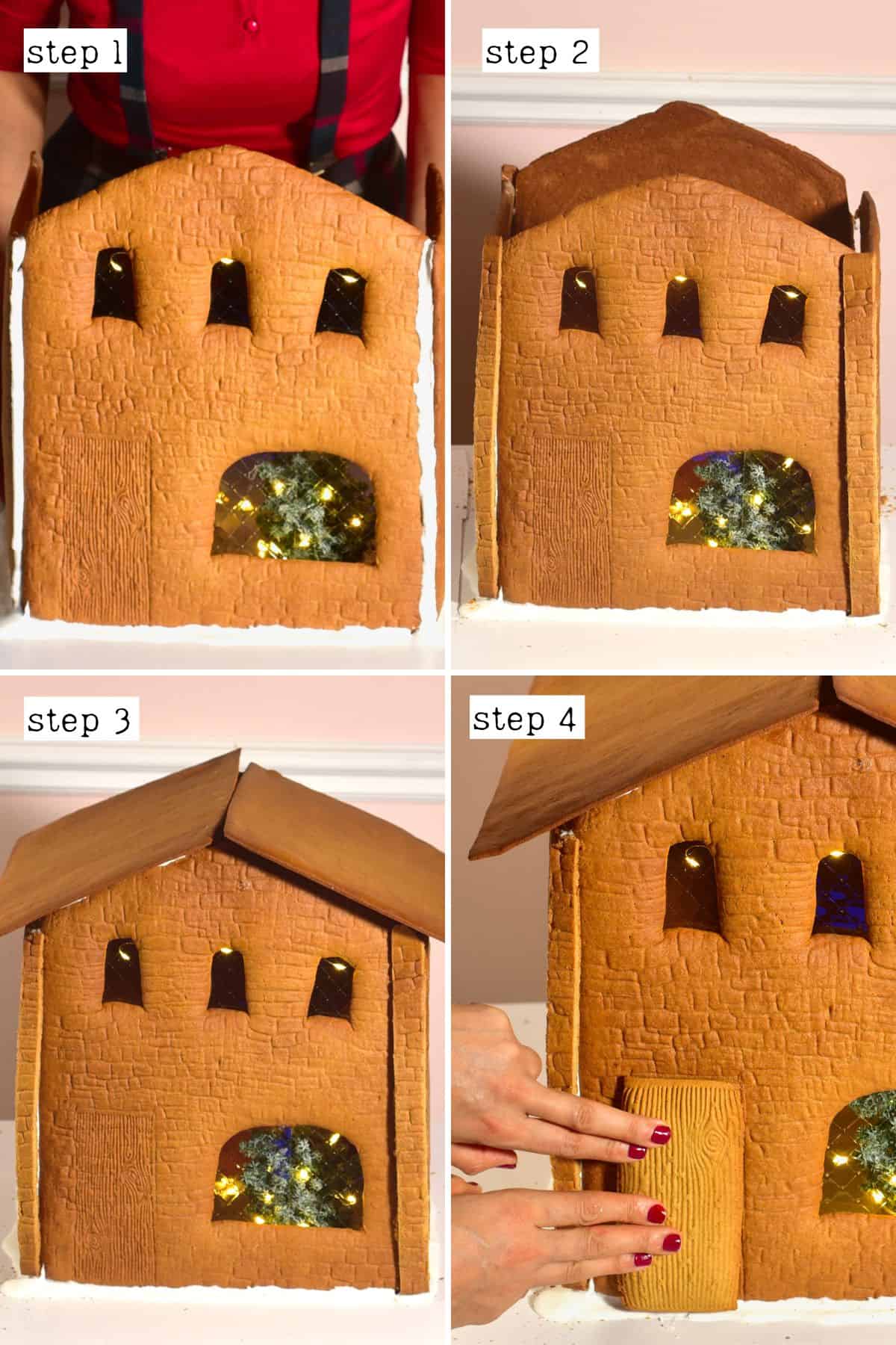 Steps for building a gingerbread house