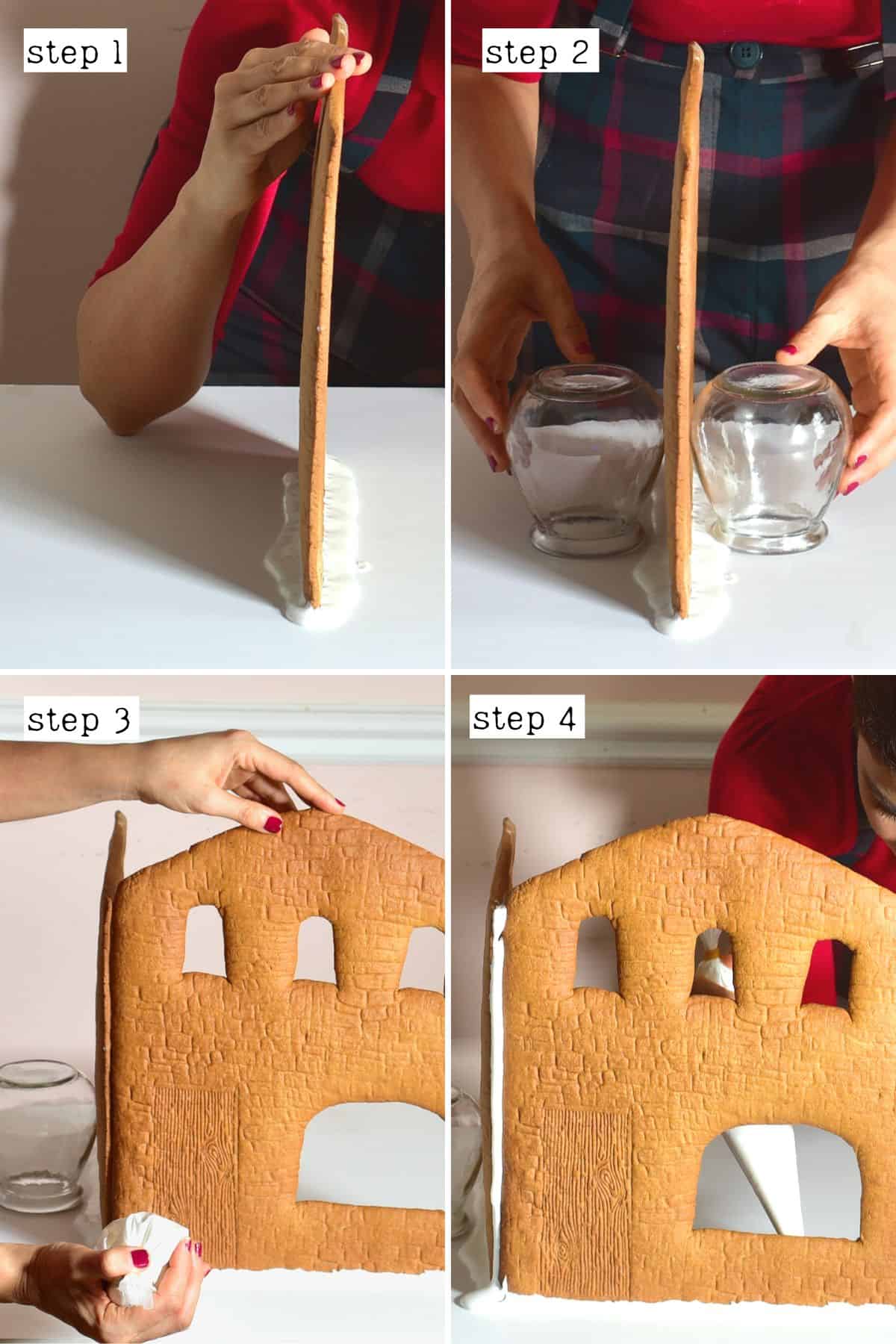 Steps for building a gingerbread house