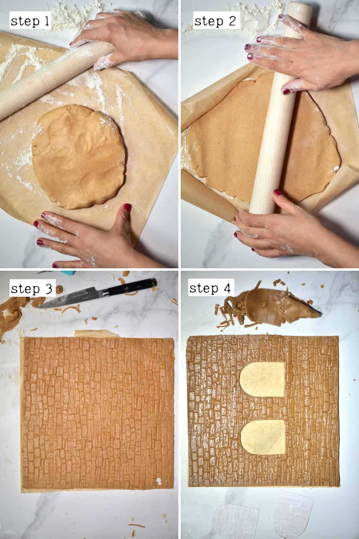 Steps for cutting out gingerbread house elements