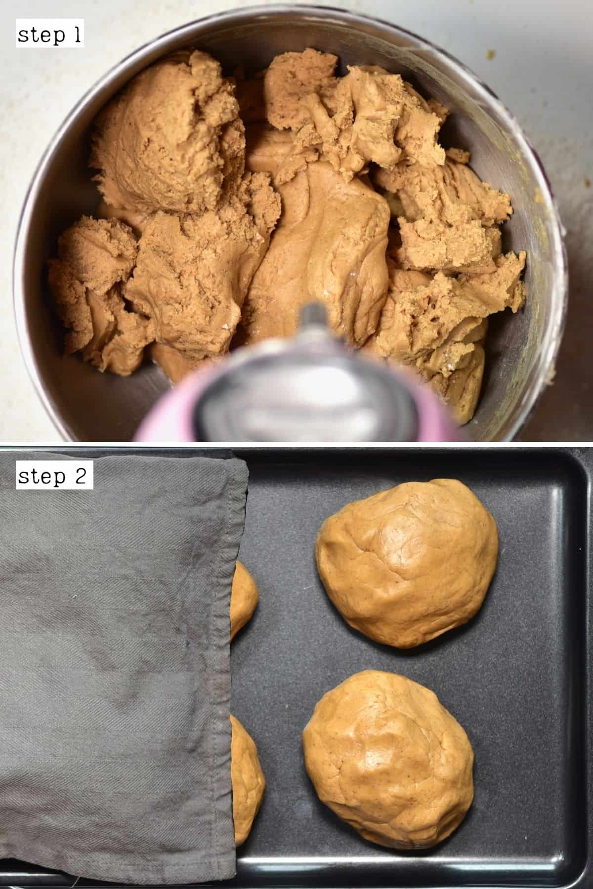Steps for preparing dough for gingerbread house