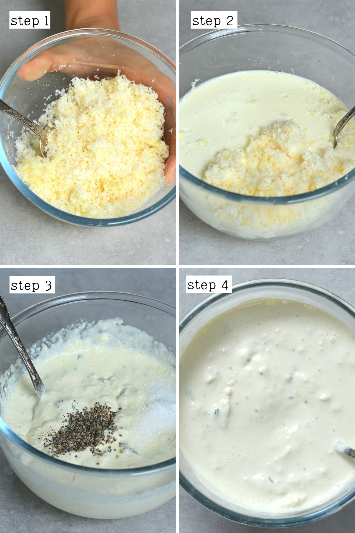 Steps for preparing cream mixture