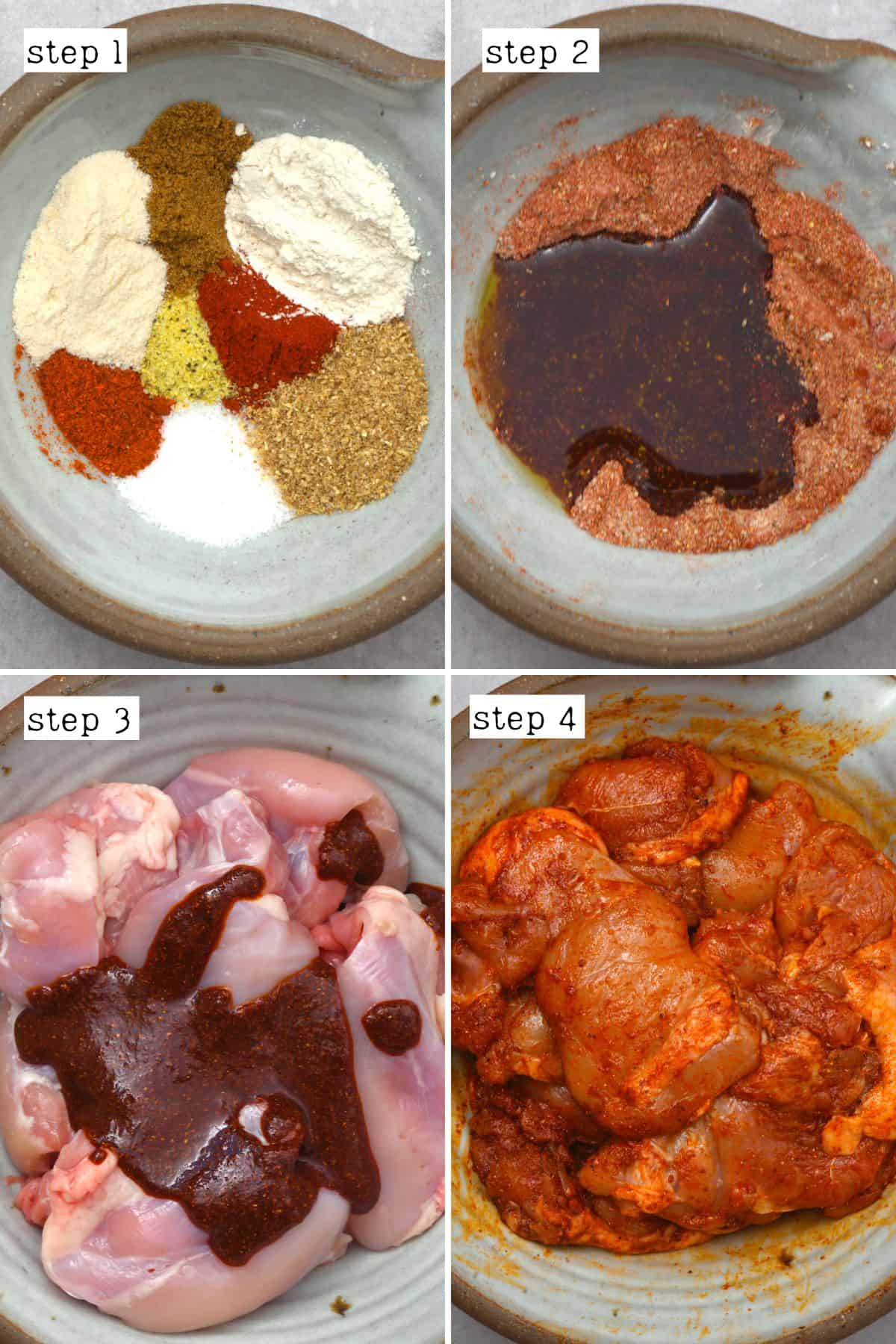 Steps for marinating chicken