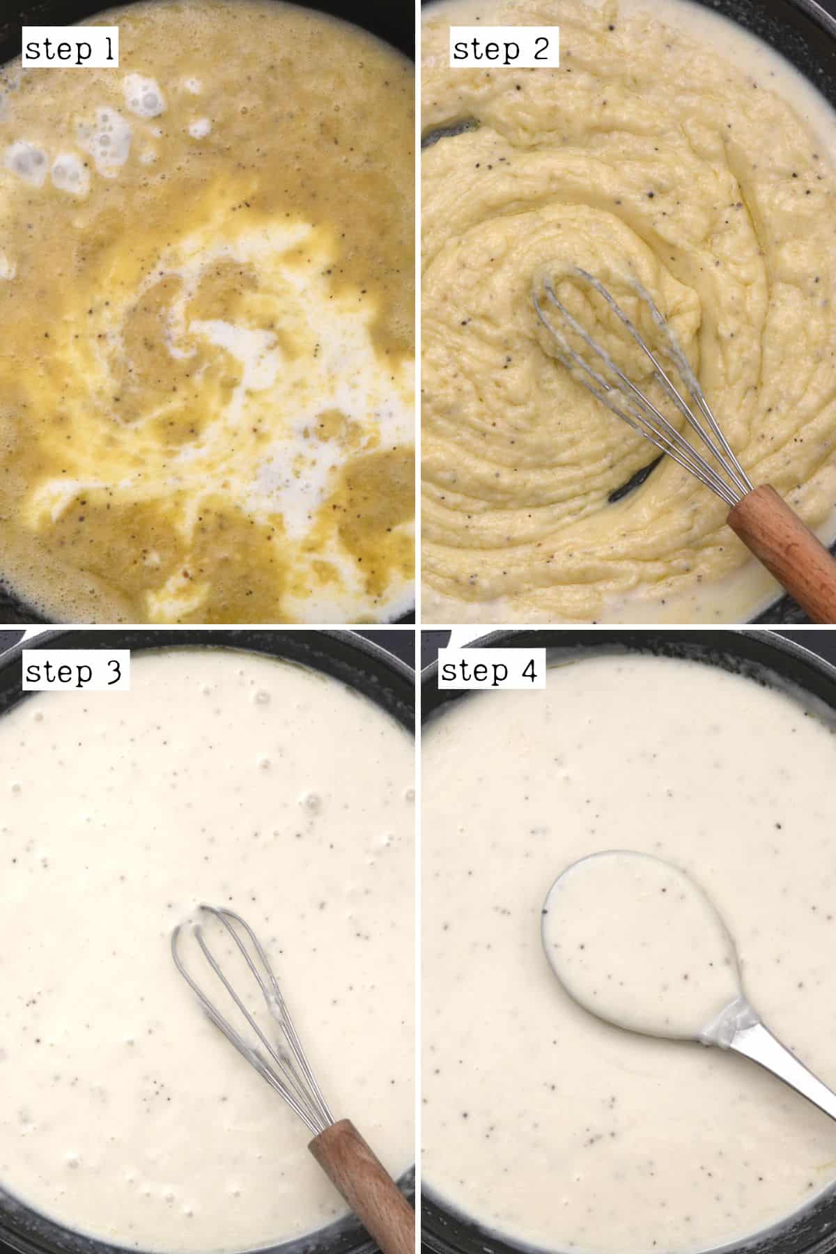 Steps for preparing white gravy