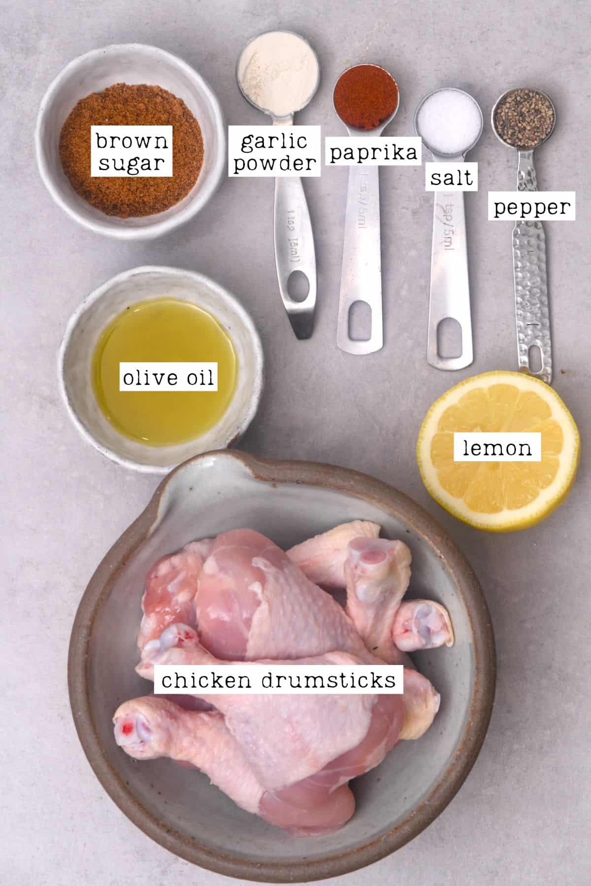Ingredients for air dryer chicken drumsticks