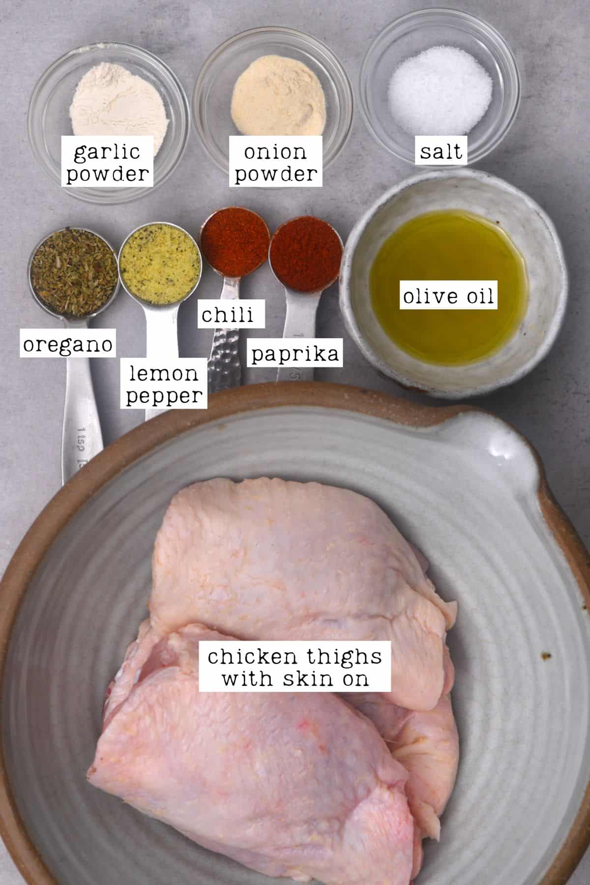 Ingredients for air fryer chicken thighs