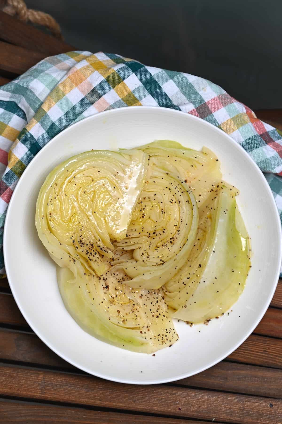Boiled cabbage served on a plate