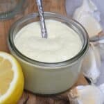 A small jar with homemade garlic aioli - 11