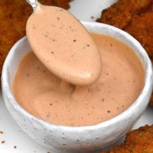 A spoonful of homemade Raising Cane's sauce