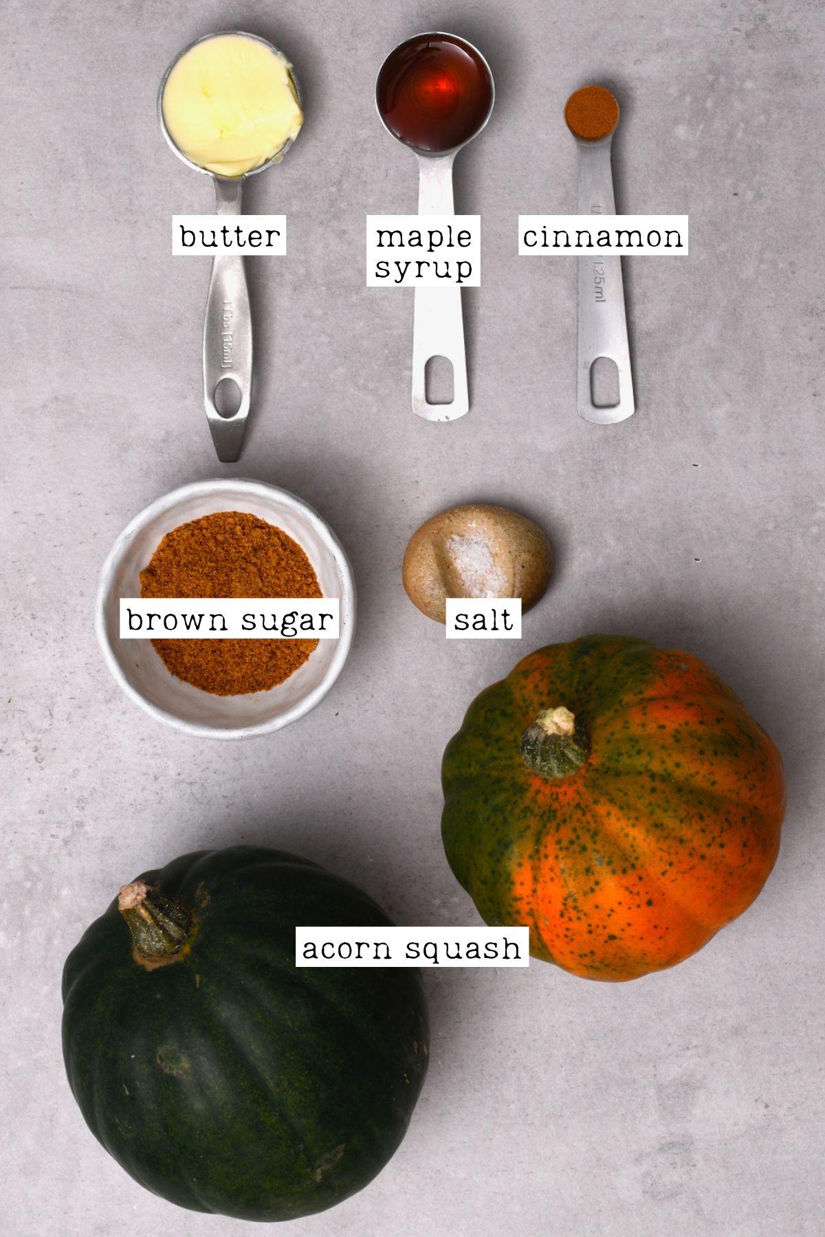 Ingredients for roasted acorn squash