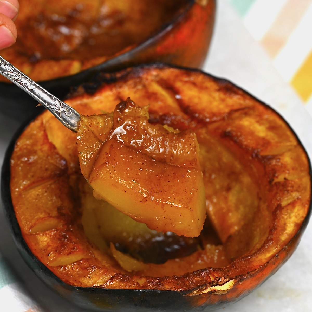 A spoonful of roasted acorn squash