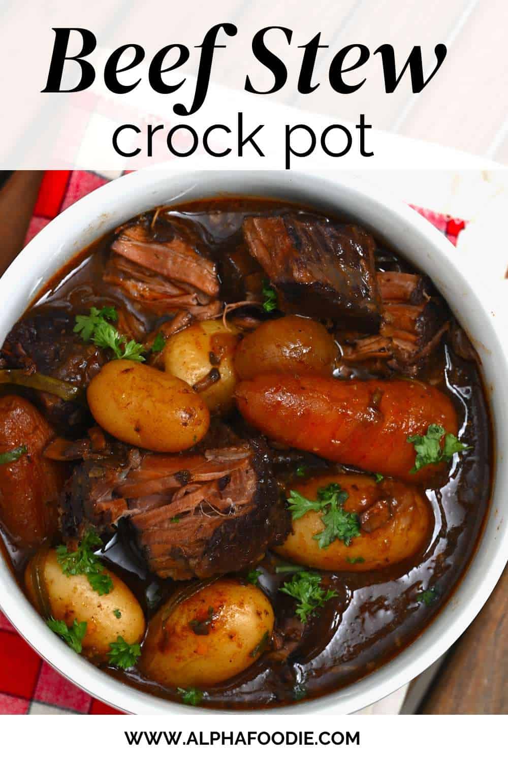 Easy Slow Cooker Beef Stew Recipe - Alphafoodie