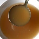A ladleful of homemade bone broth - 16