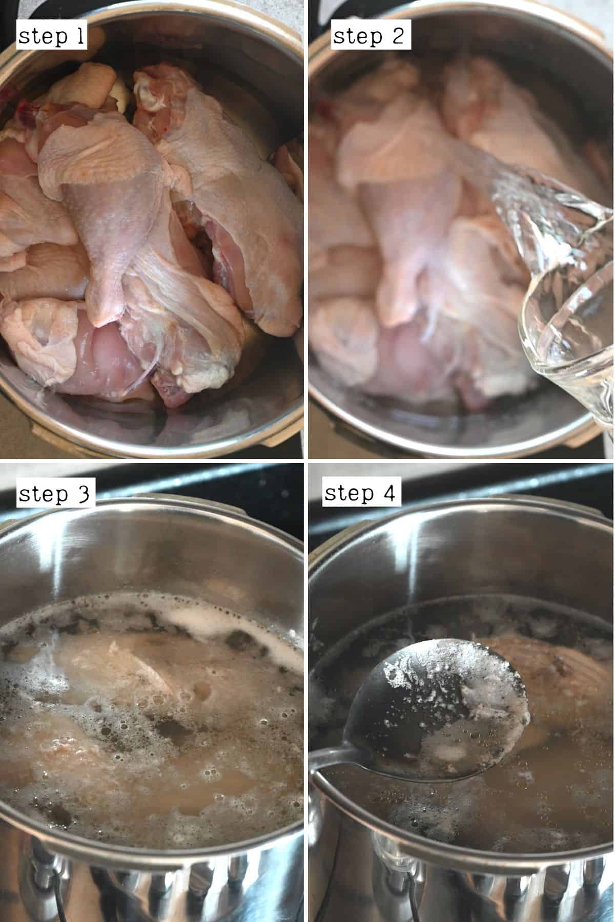 Steps for boiling chicken
