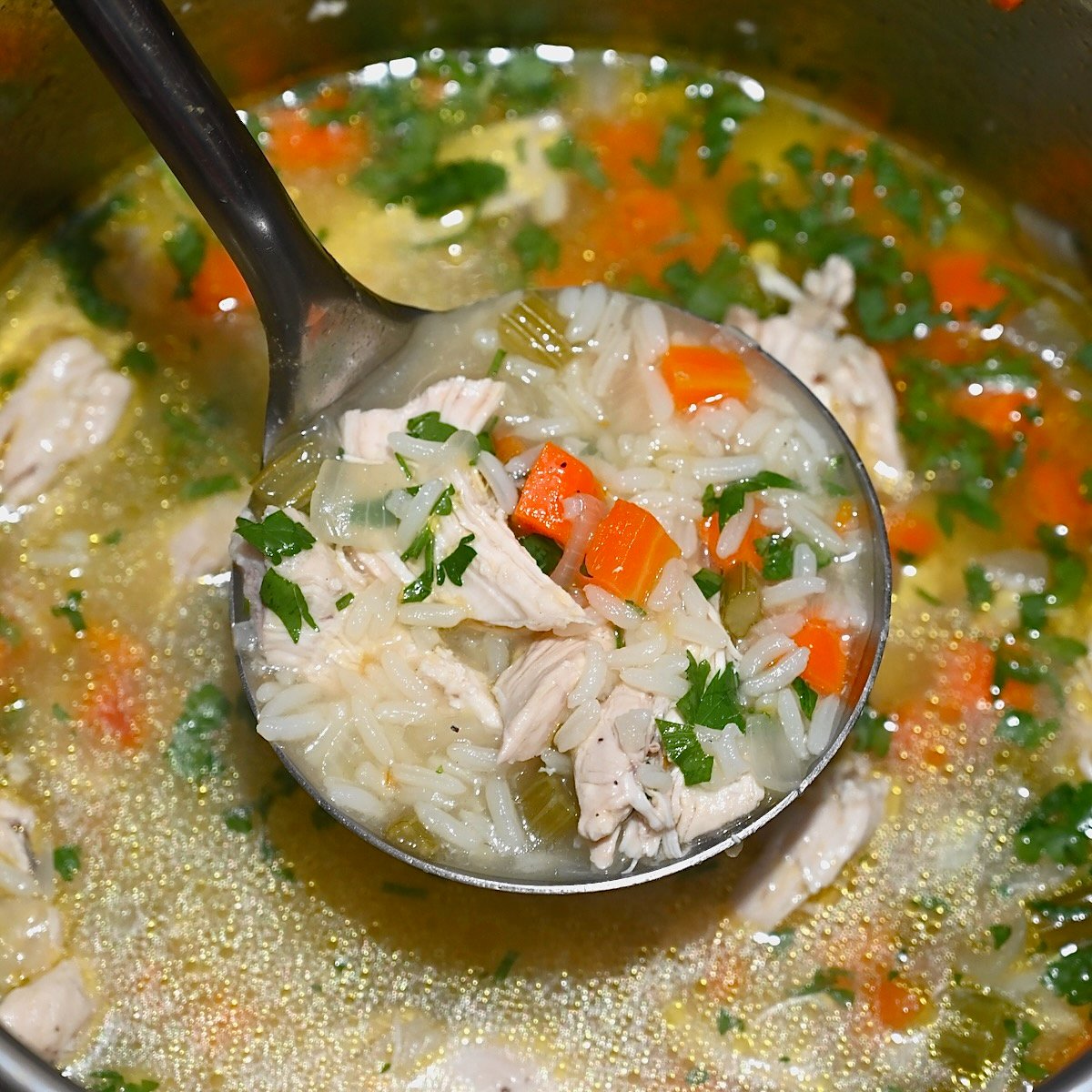 Easy Chicken Rice Soup Recipe - Alphafoodie