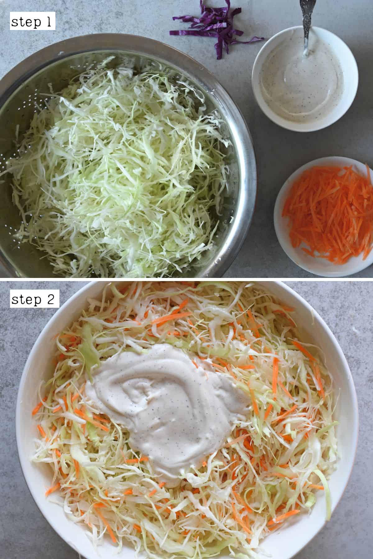 Steps for preparing coleslaw