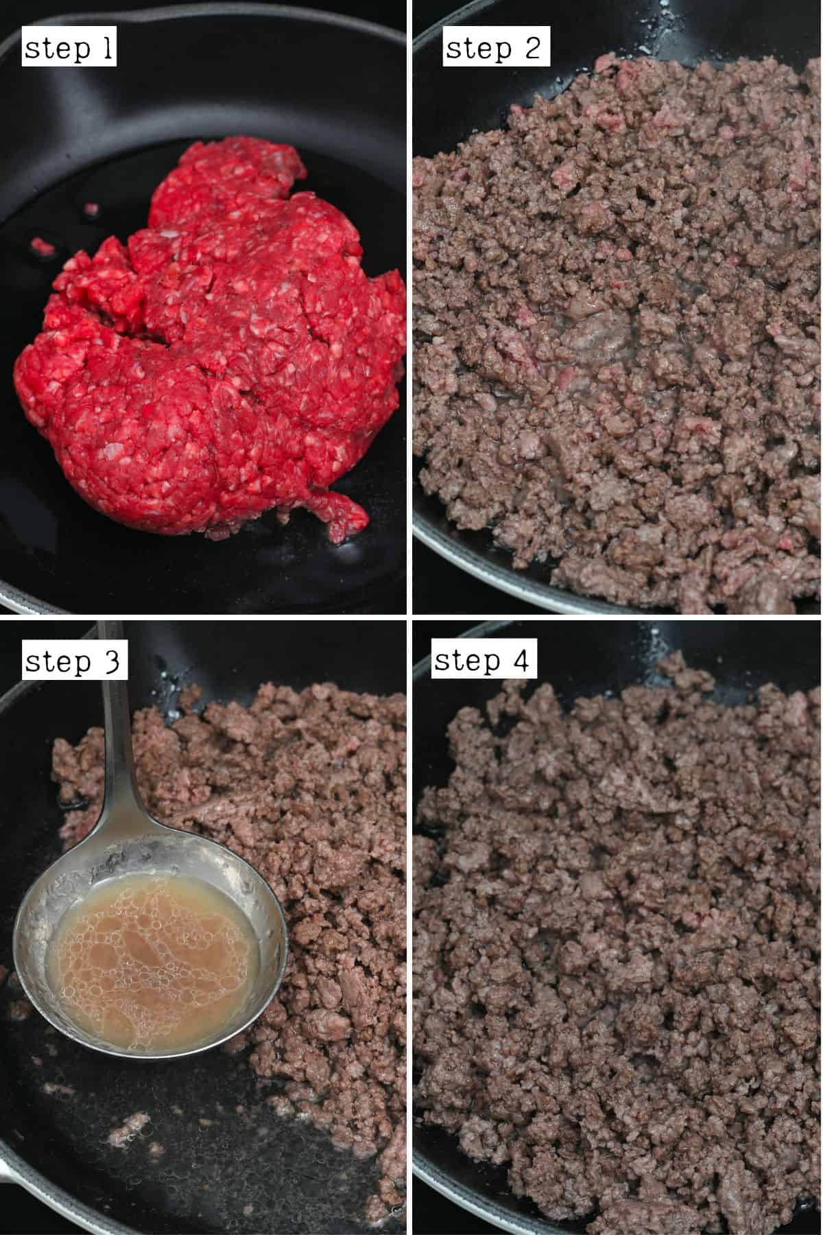 Steps for cooking ground beef