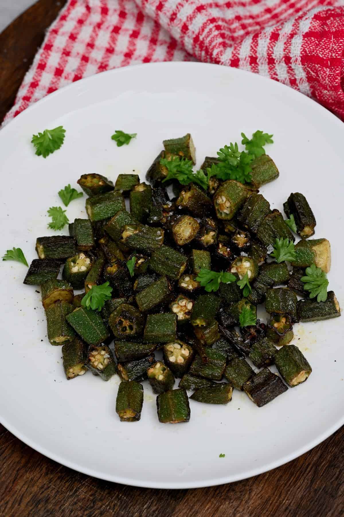 A serving of sauteed okra
