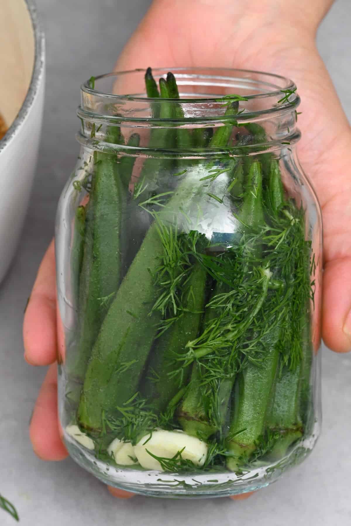 Okra in a jar