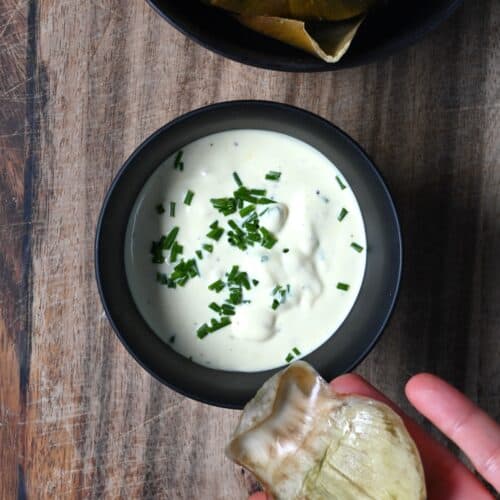 The Best Artichoke Dipping Sauce Alphafoodie The best artichoke dipping sauce alphafoodie