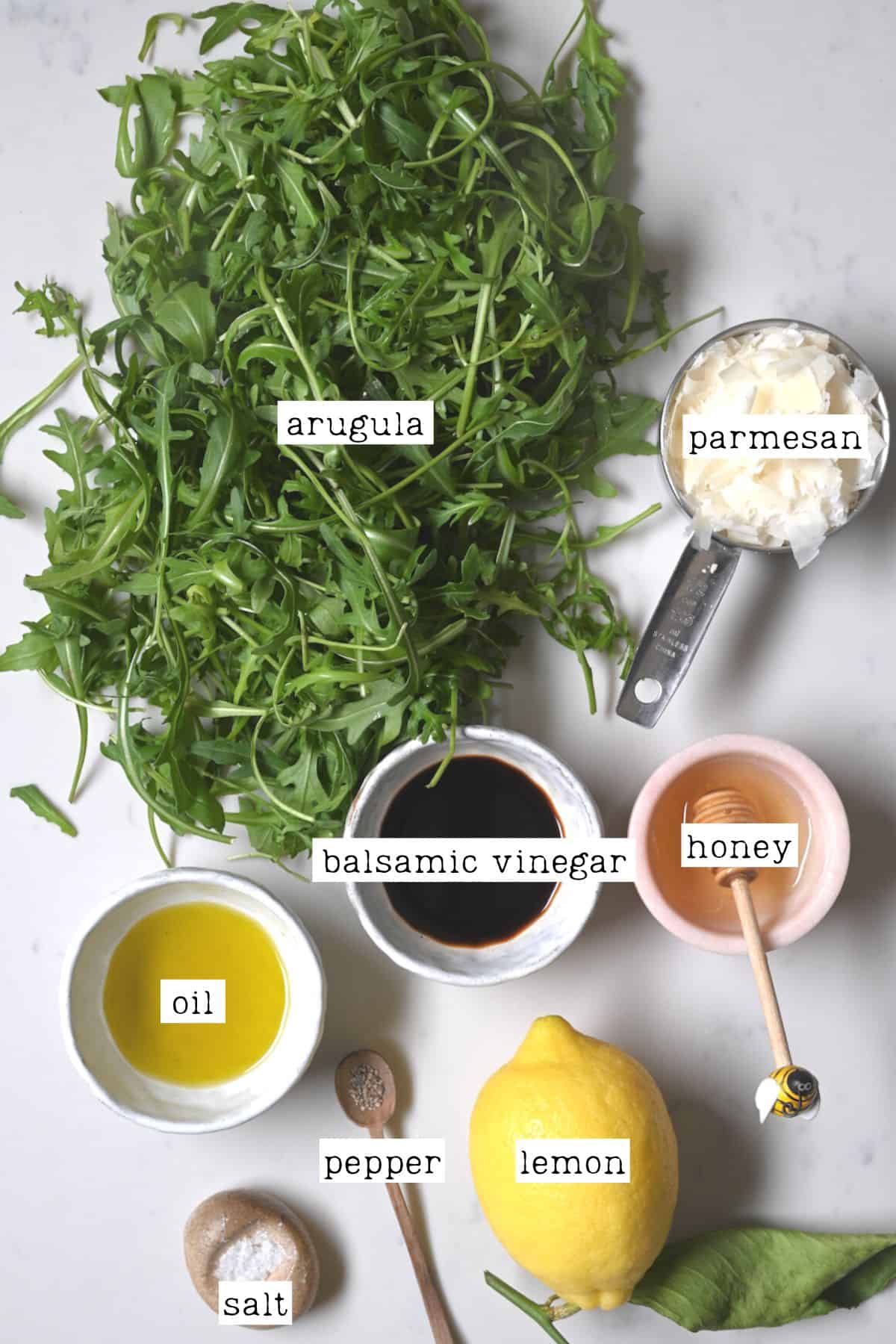 Ingredients for arugula salad