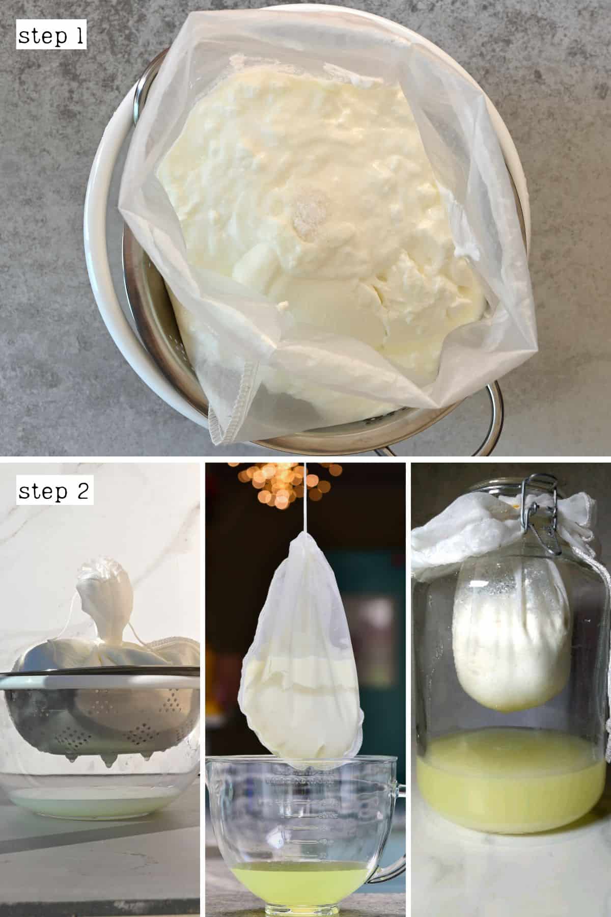 Different ways to strain yogurt