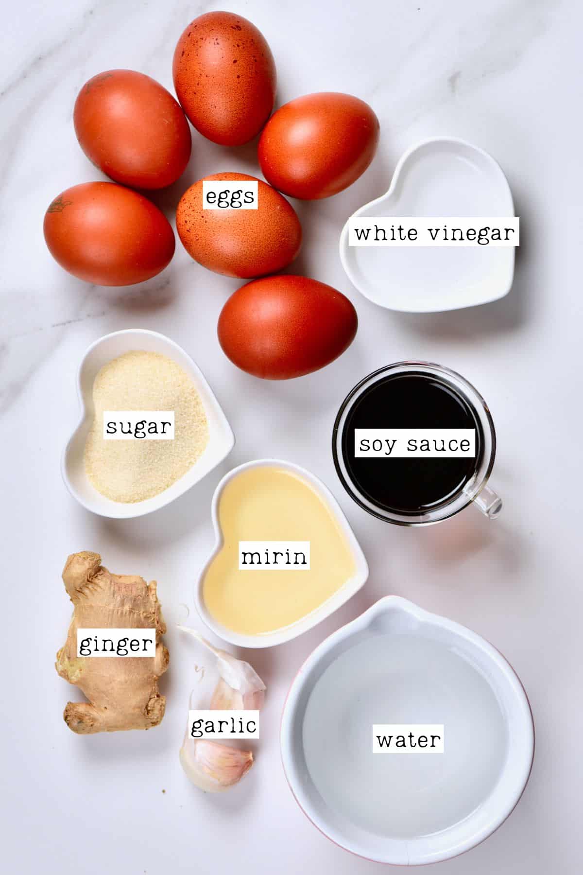 Ingredients for ramen eggs