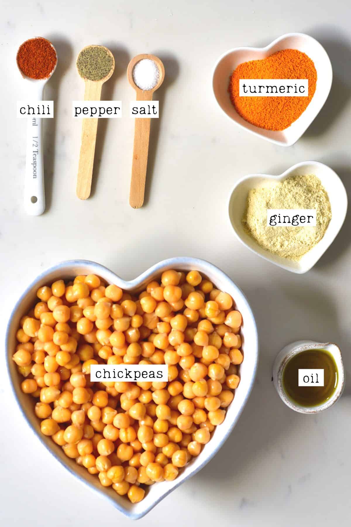 Ingredients for roasted chickpeas