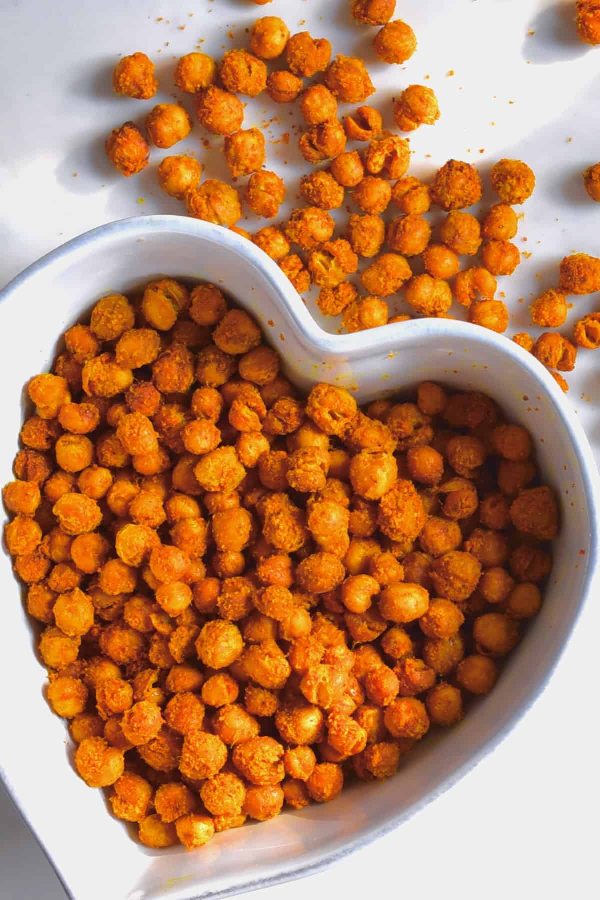 A bowl with homemade roasted chickpeas
