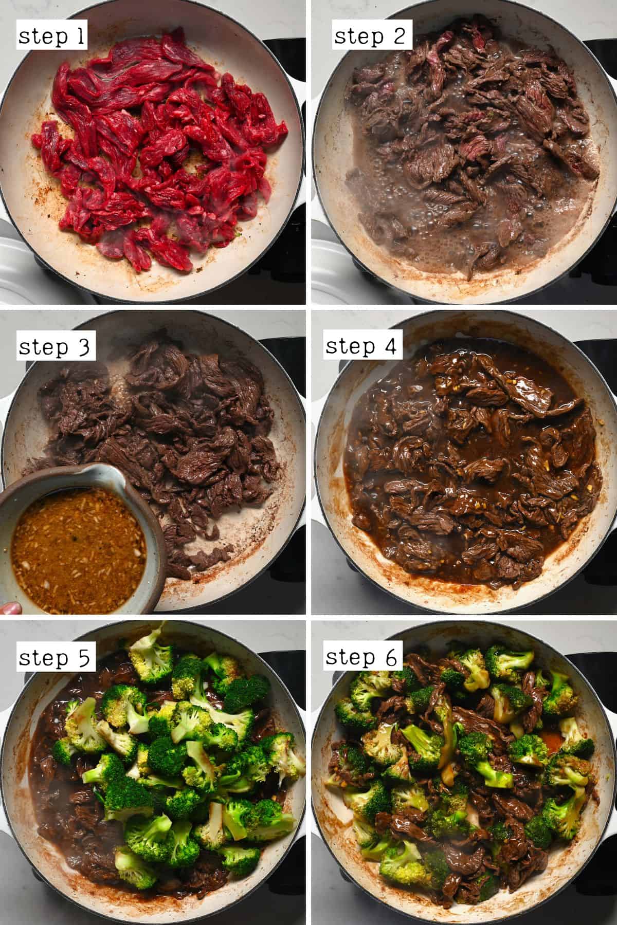 Steps for making beef and broccoli stir fry