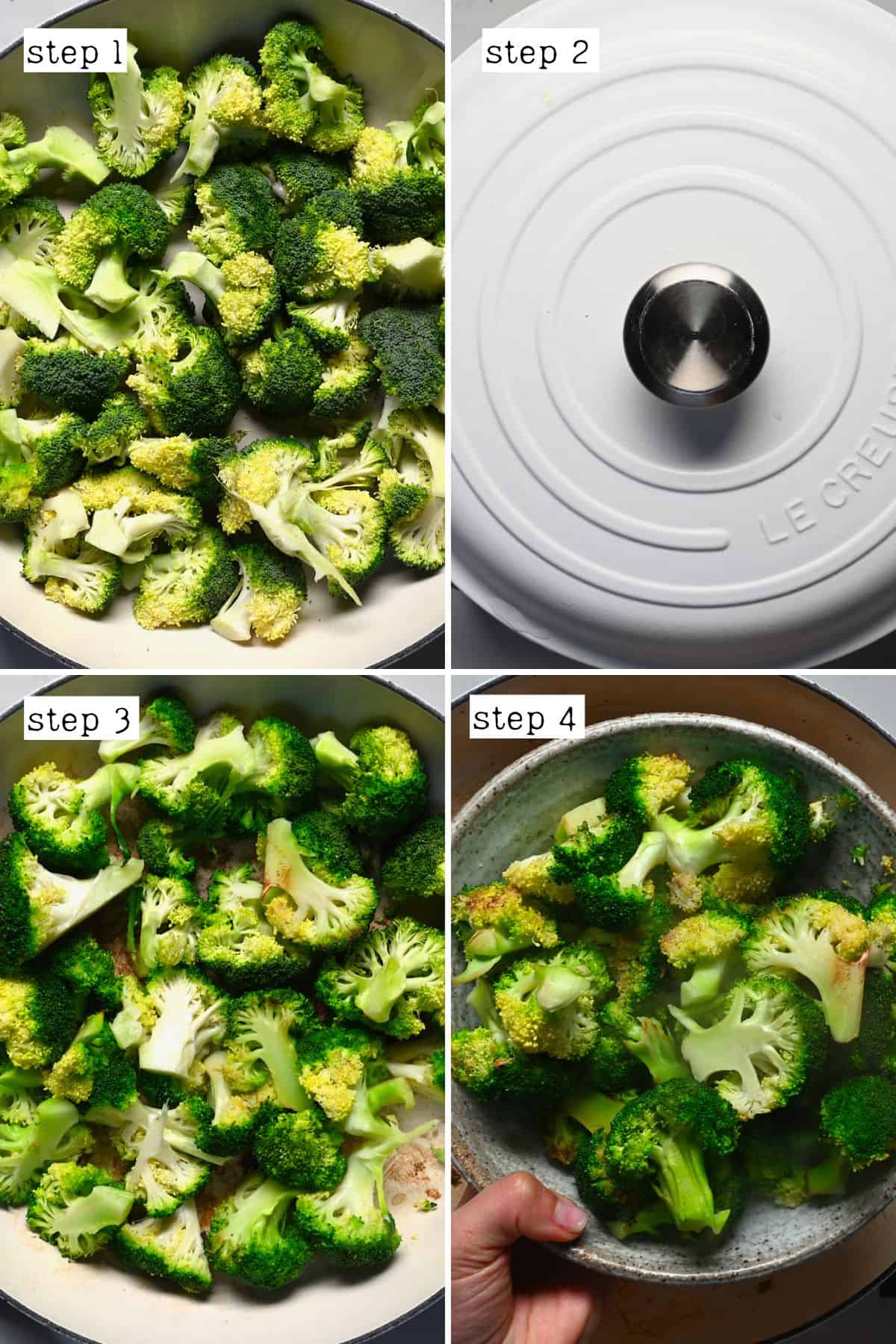 Steps for sautéing chopped broccoli