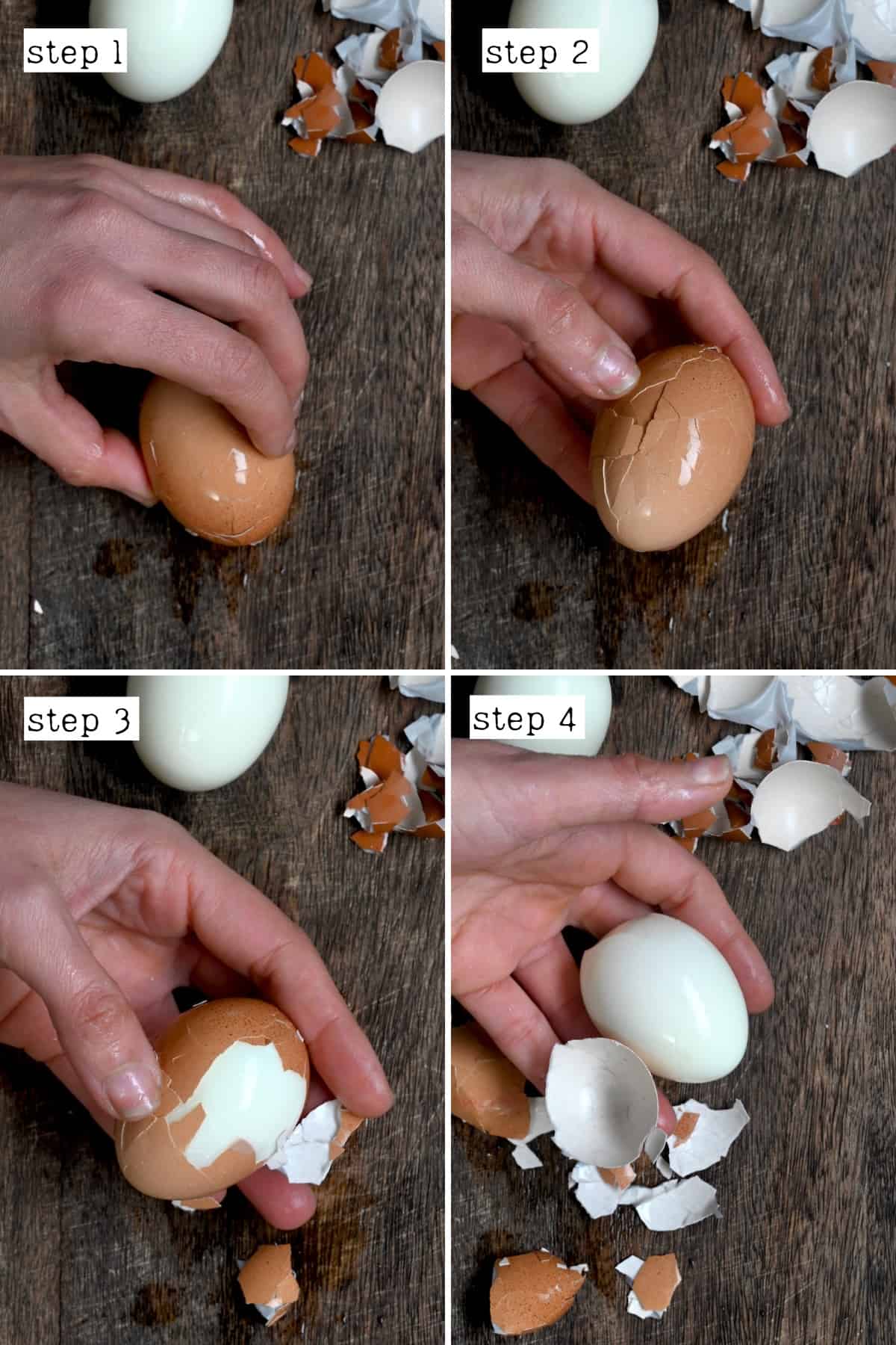 Steps for peeling eggs