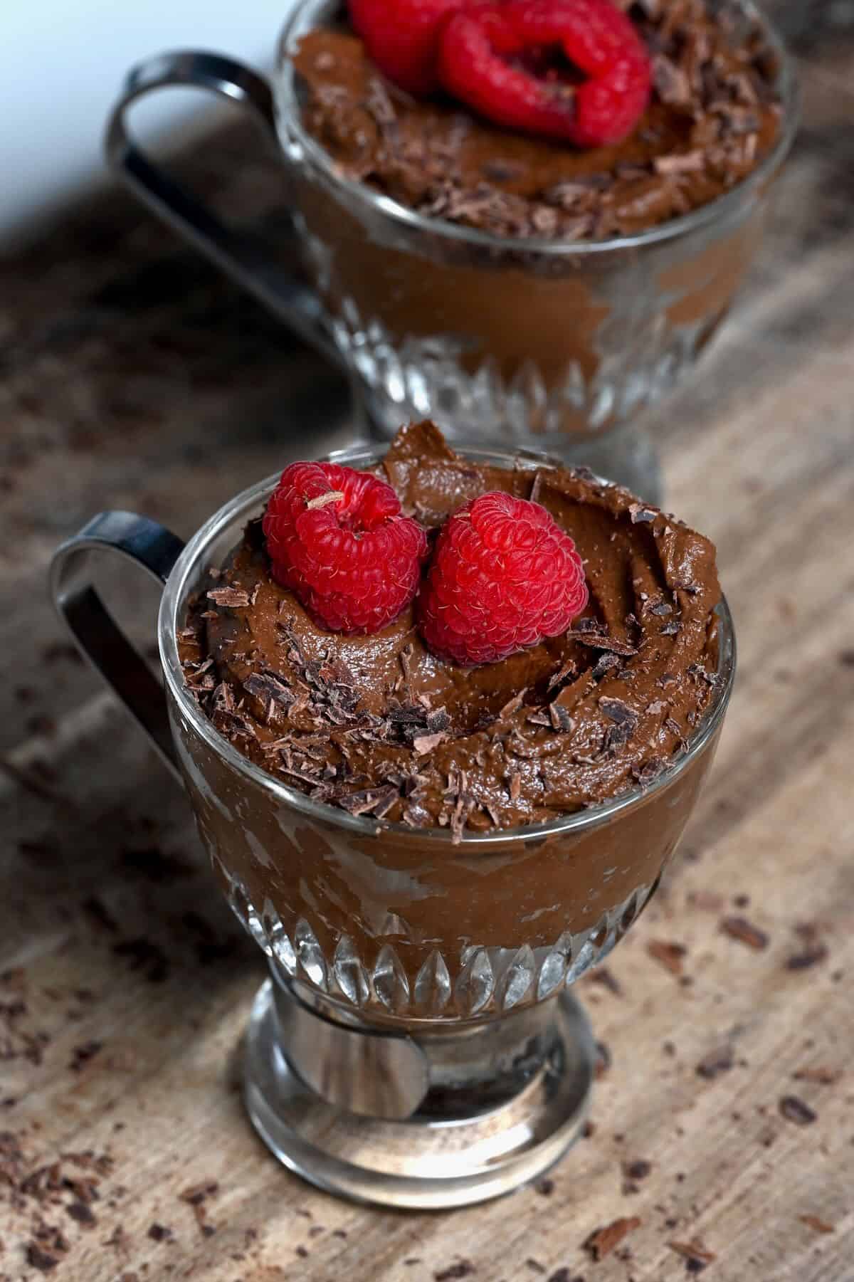 A spoonful of avocado chocolate mousse