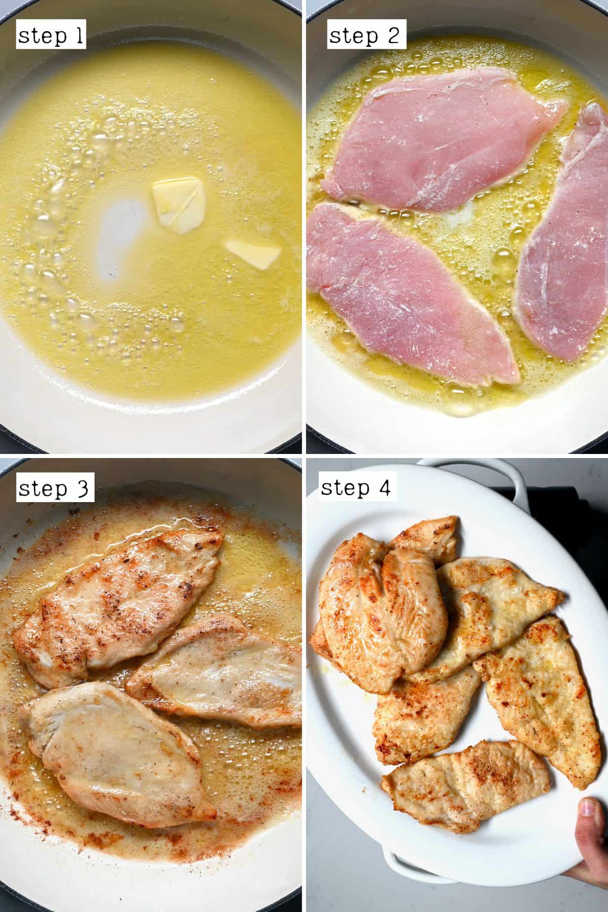 Steps for cooking chicken breasts