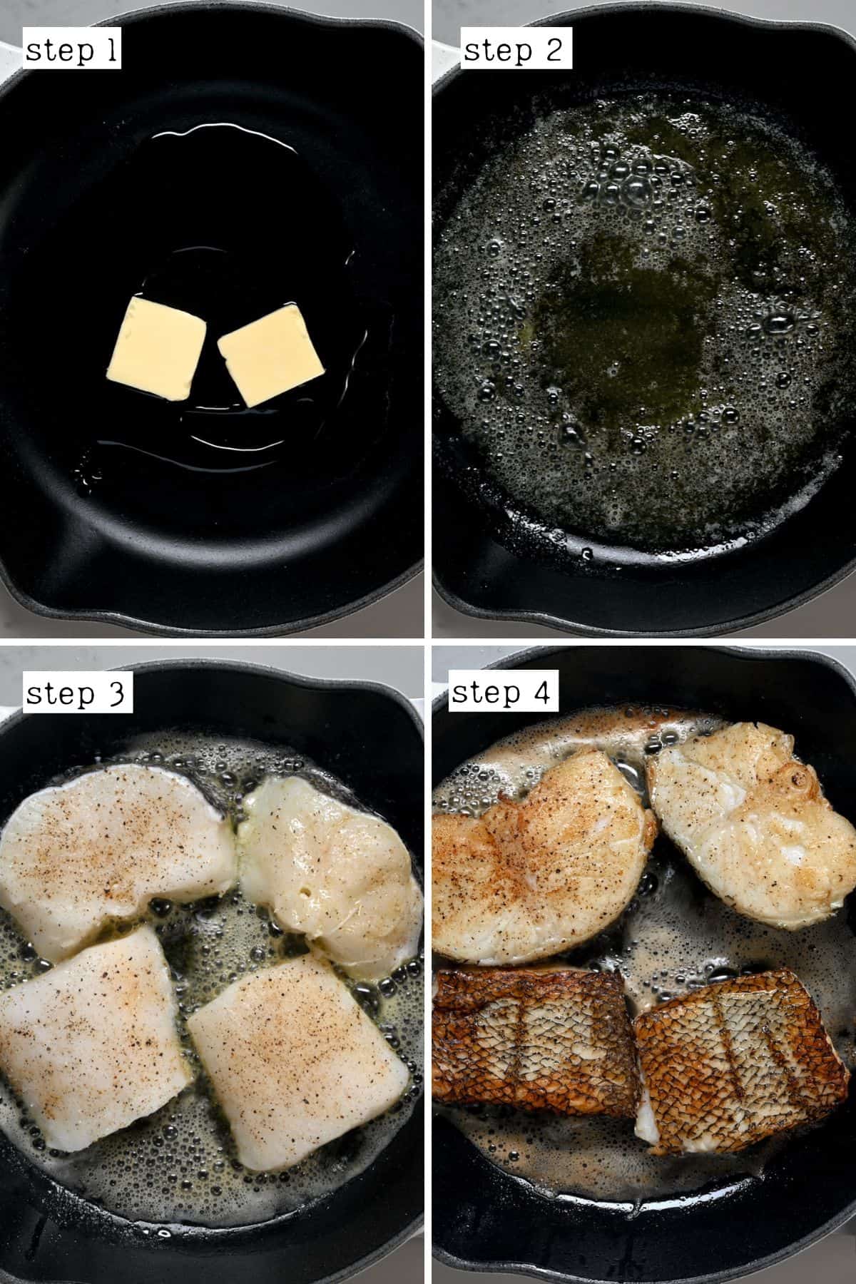 Steps for cooking sea bass