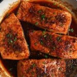 Honey glazed salmon in a pan - 18