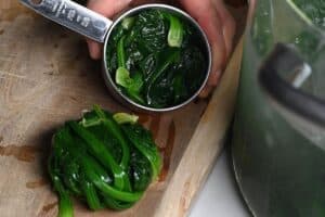 Shaping spinach bowls