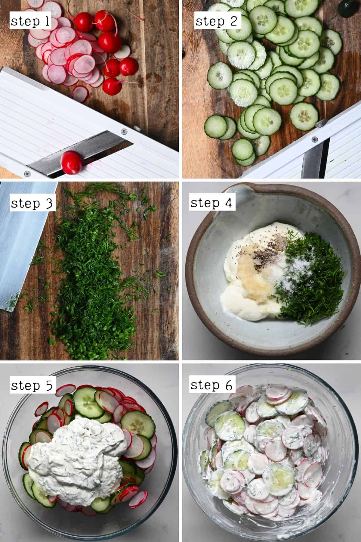 Steps for making radish salad