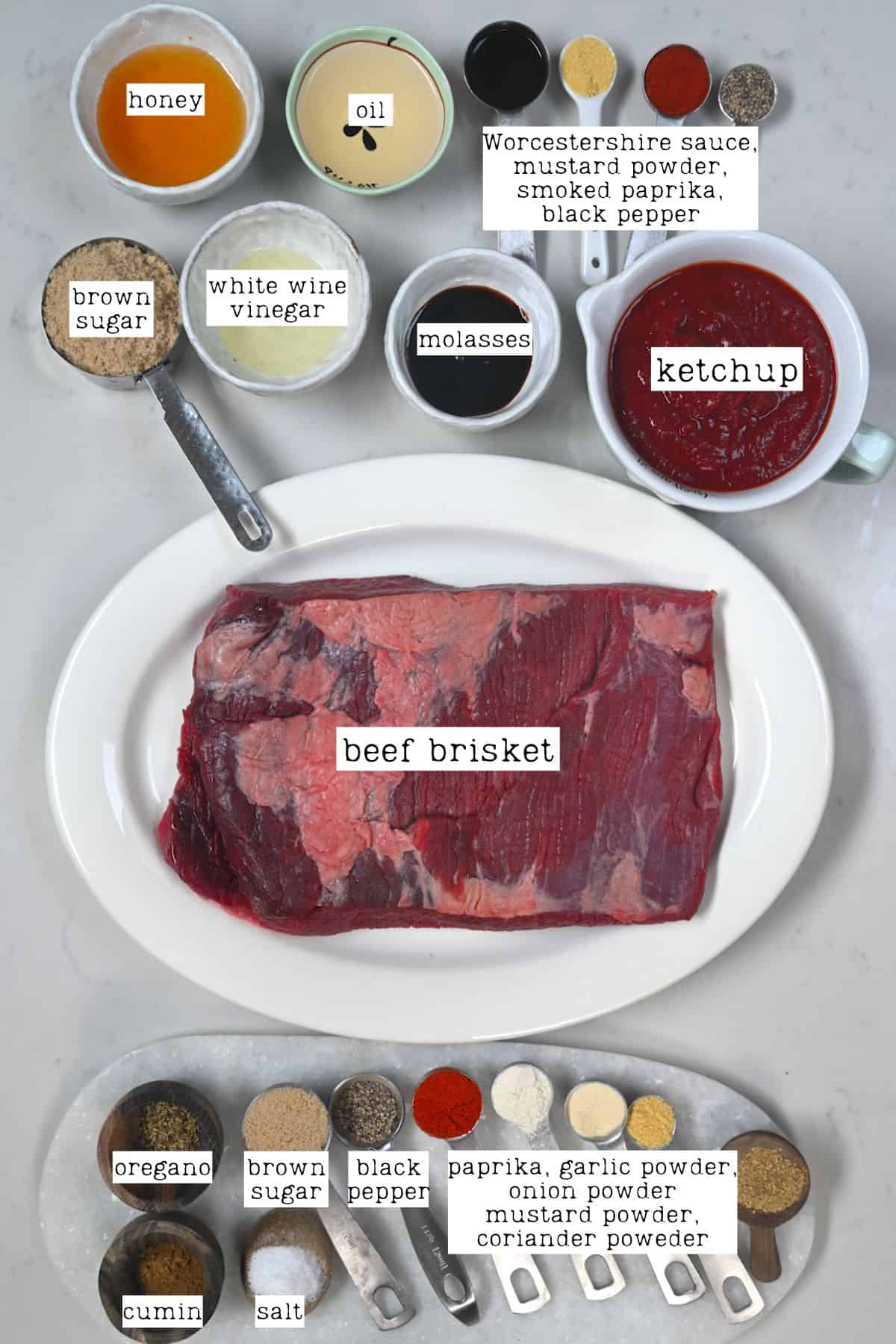 Ingredients for slow cooker beef brisket