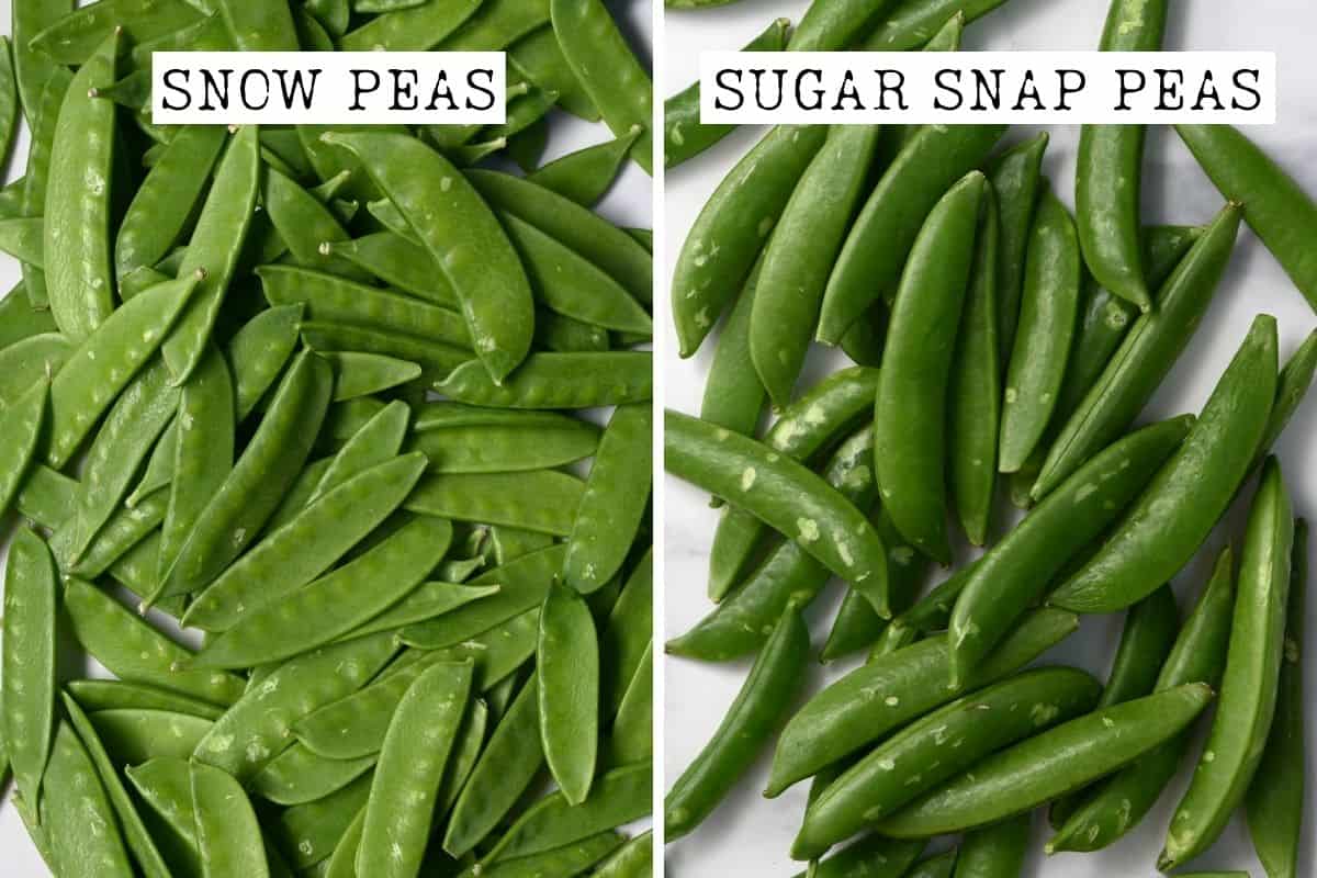 Snow peas vs sugar snap peas