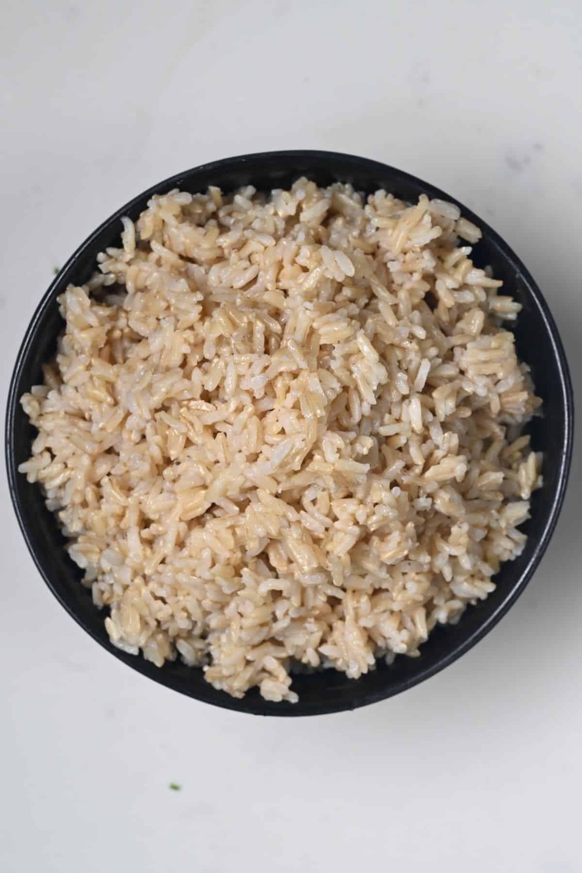 A serving of cooked brown rice