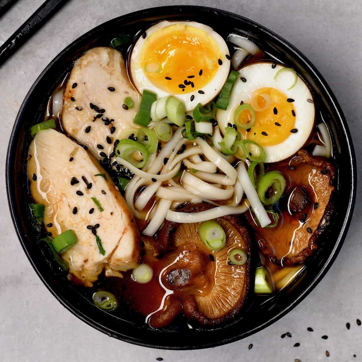 Healthy Ramen with Zucchini Noodles, Low-Carb
