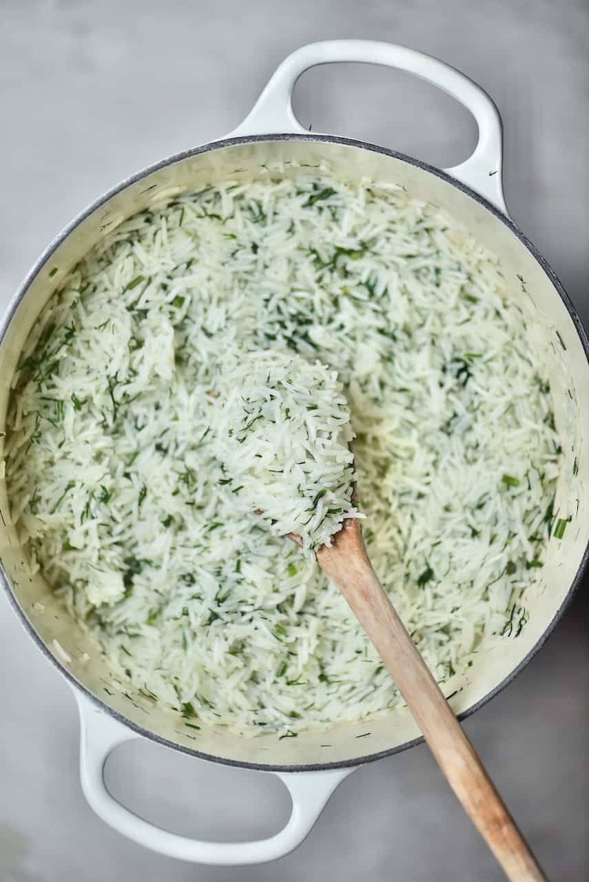 Basmati rice cooked with dill
