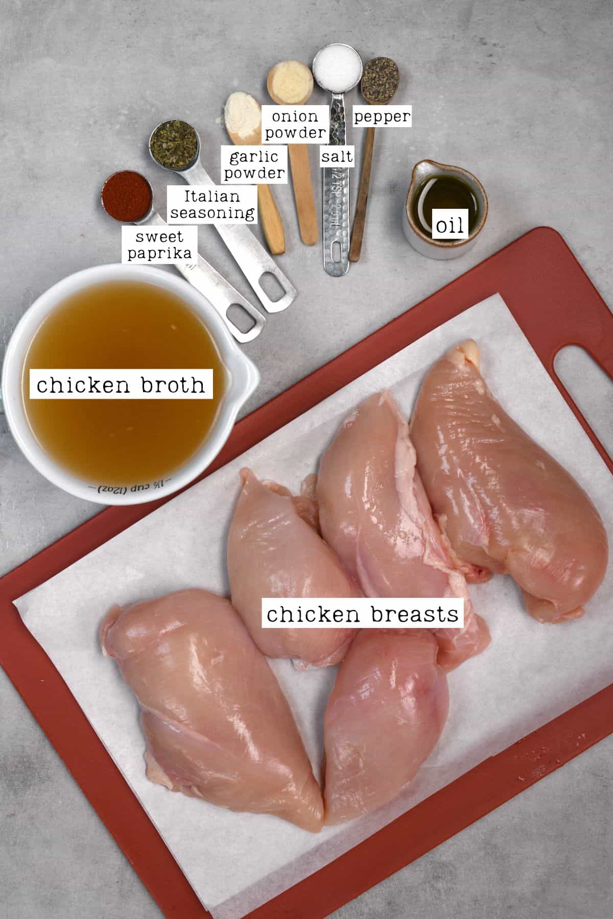 Ingredients for Instant pot chicken breasts