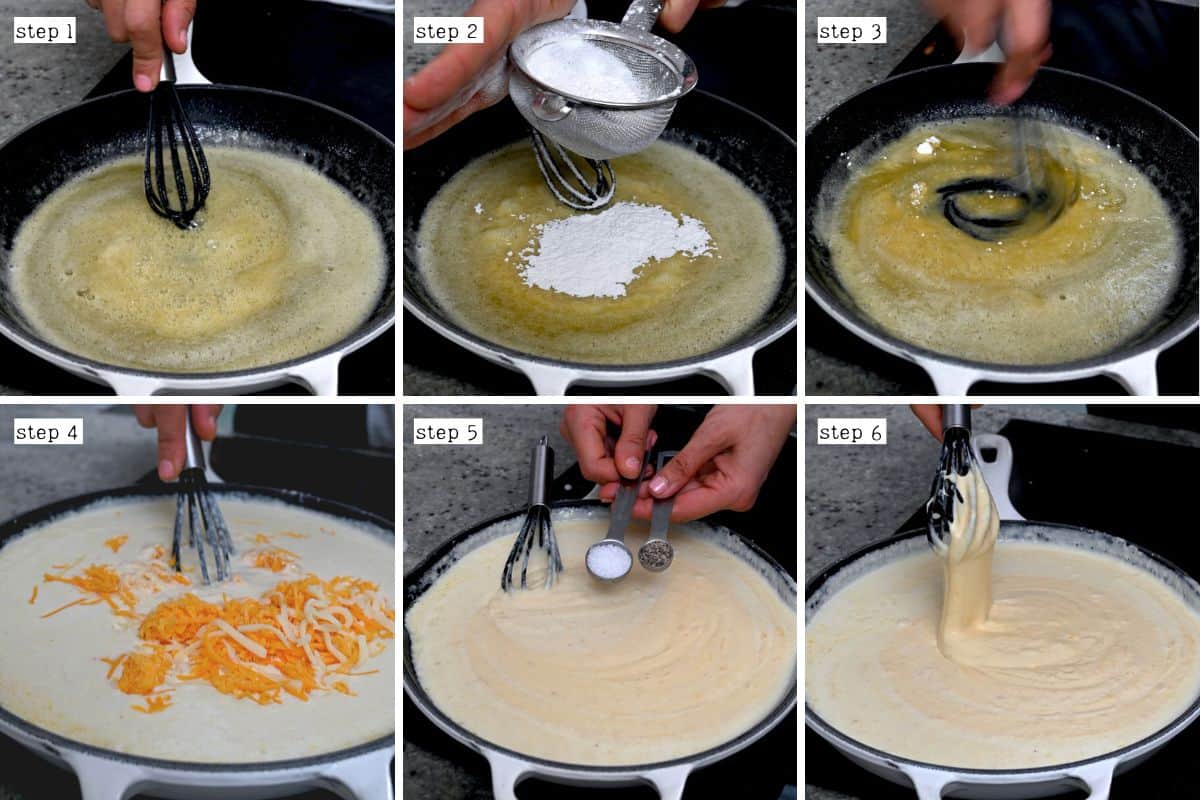 Steps for making cheesy sauce